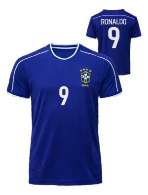 Camisa Retrô 1998 Seleção Brasileira - Brasil Reserva Away II Masculina - Azul