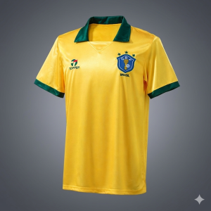 camisa retrô da Seleção Brasileira pré-Copa de 1994, usada no ciclo 1991–1993.