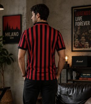 Camisa Milan Adidas 99/00 Titular Home I Retrô Torcedor-Preto e Vermelho