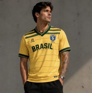 Camisa Topper Retrô 1984 Brasil - Seleção Brasileira Masculina - Amarela